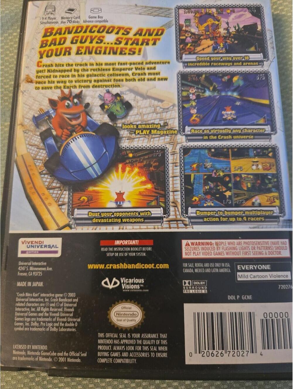 Crash Nitro Kart - Nintendo GameCube - Complete in Box (CIB) - Picture 4 of 4